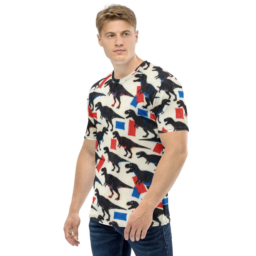 Cretaceous Blocks on Men's Crew Neck T-Shirt — Left