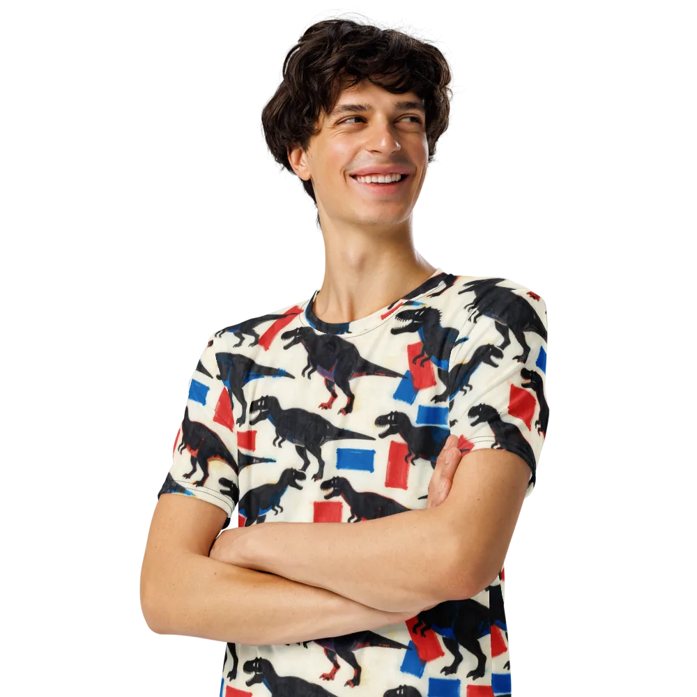 Cretaceous Blocks on Men's Crew Neck T-Shirt — Left Front