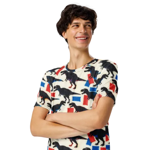 Cretaceous Blocks on a Men's Crew Neck T-Shirt