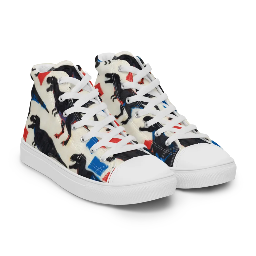 Cretaceous Blocks on Men's High Top Canvas Shoes — Right Front
