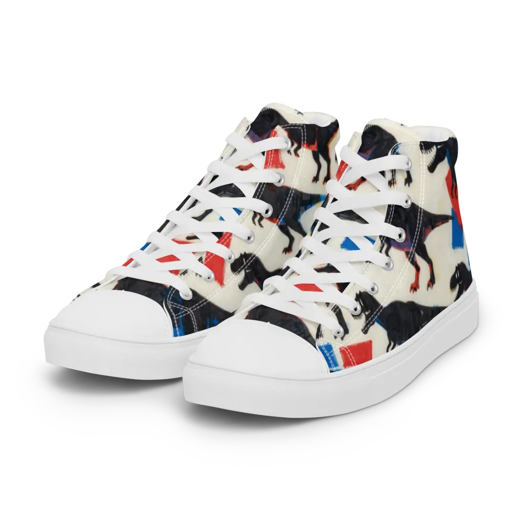 Cretaceous Blocks on Women's High Top Canvas Shoes — Left Front
