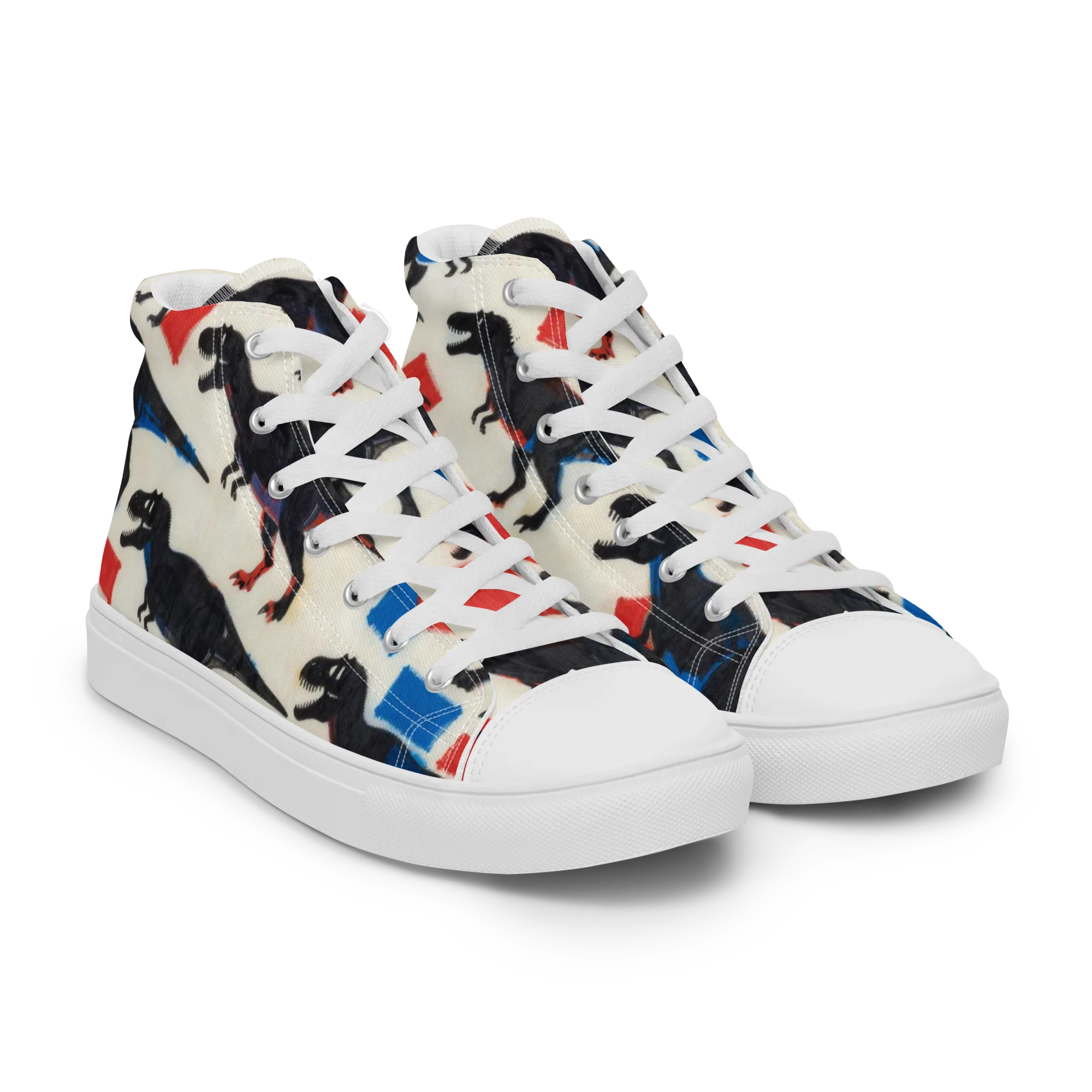 Cretaceous Blocks on Women's High Top Canvas Shoes — Right Front
