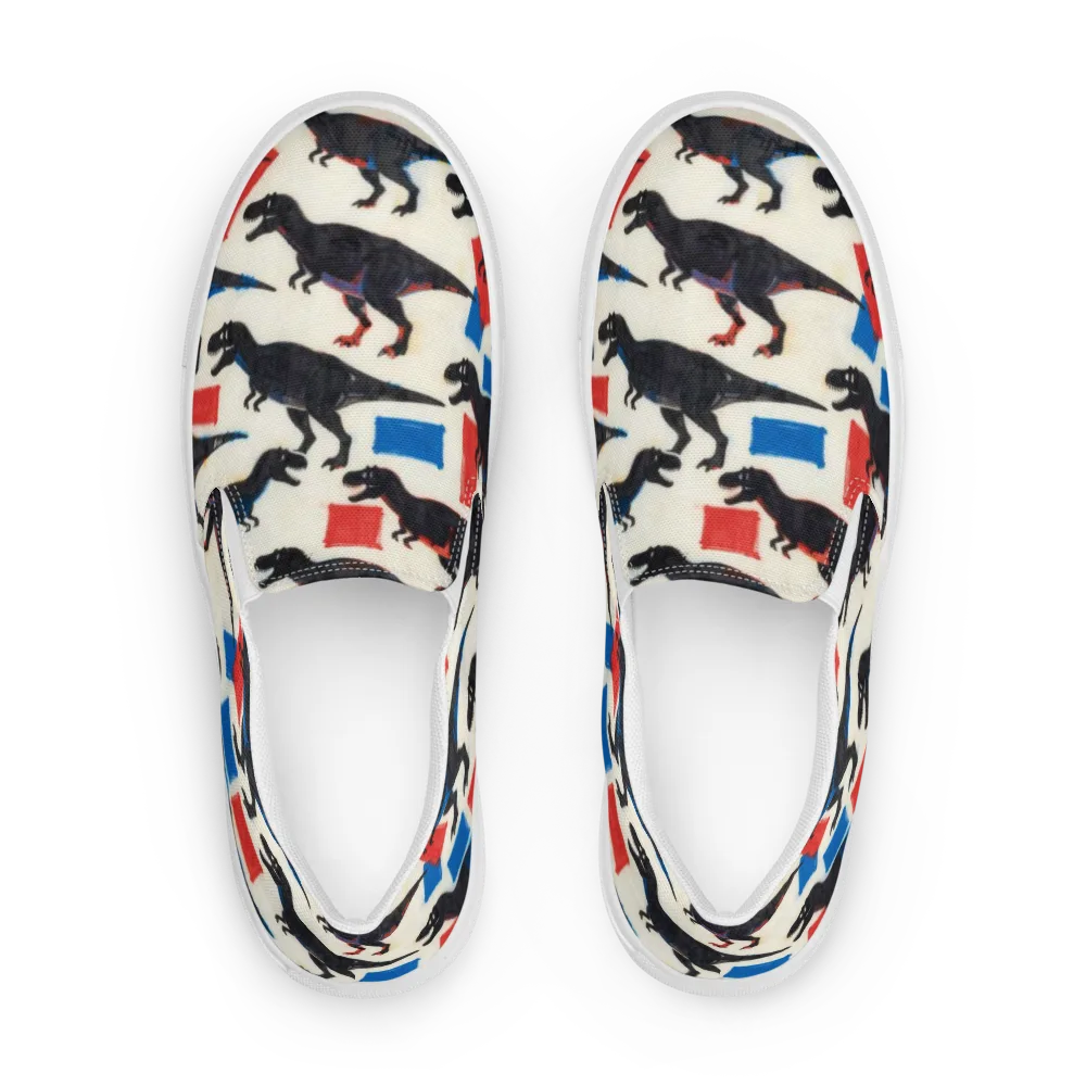 Cretaceous Blocks on Men's Slip-On Canvas Shoes — Front