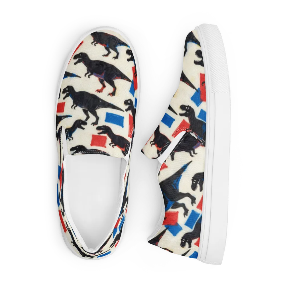 Cretaceous Blocks on Men's Slip-On Canvas Shoes — Front