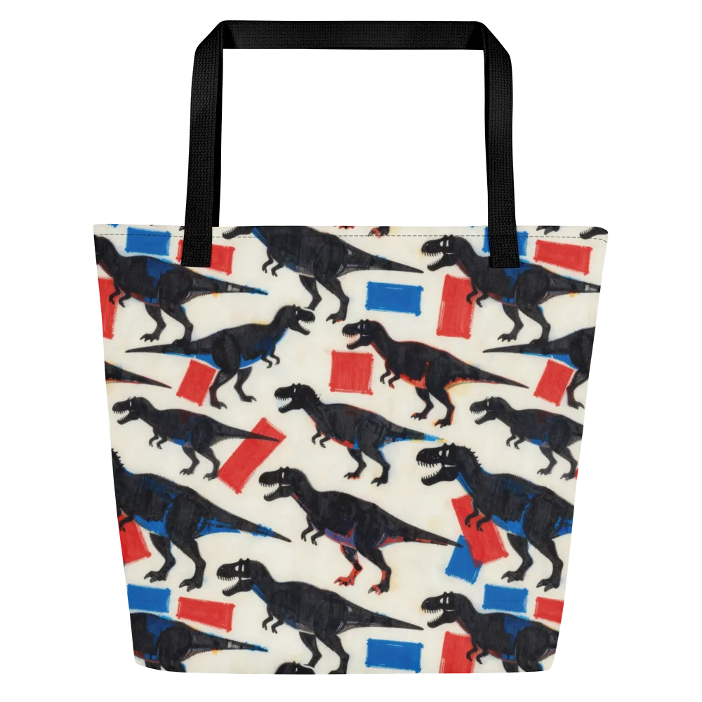 Cretaceous Blocks on Large Tote Bag W/ Pocket — Front