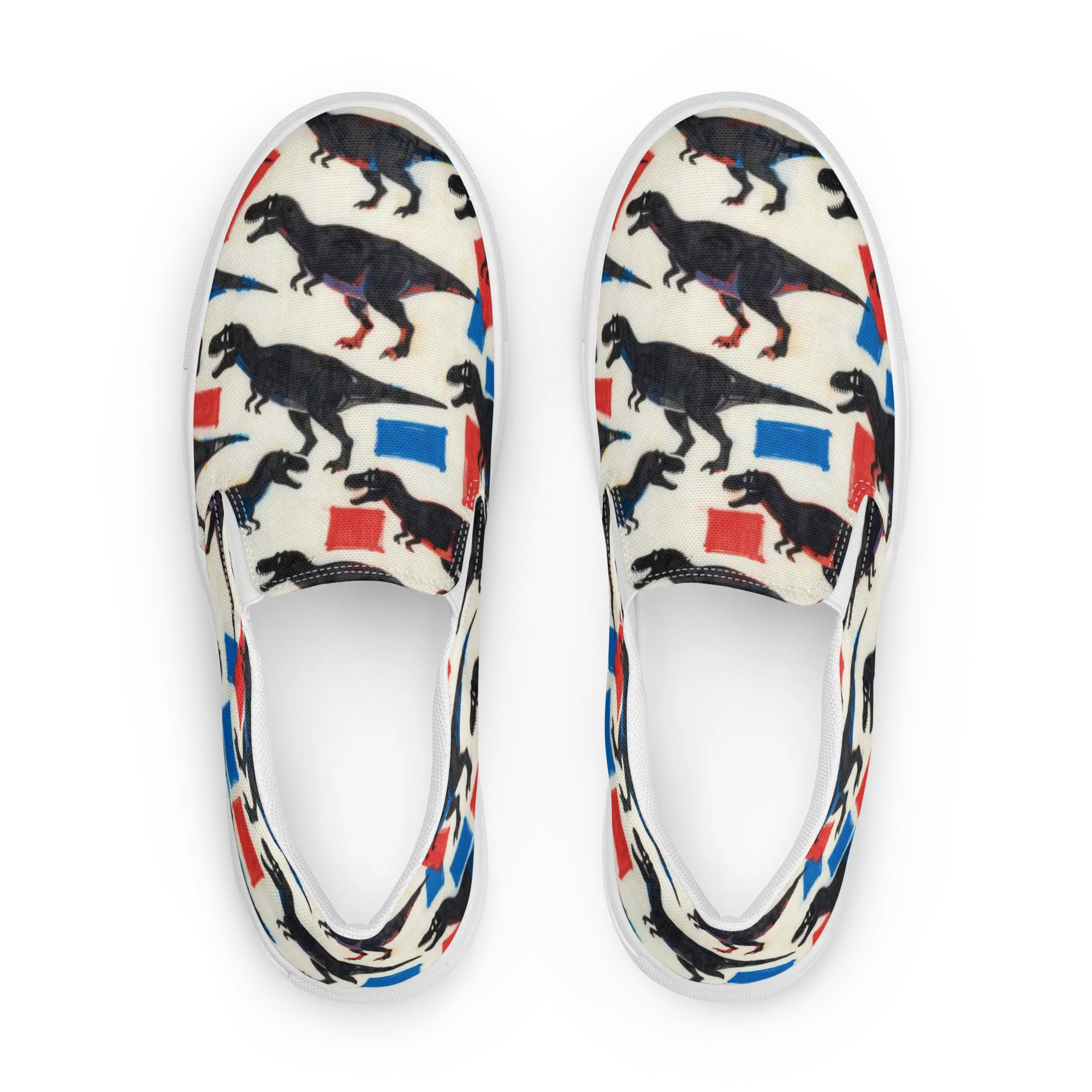 Cretaceous Blocks on Women's Slip-On Canvas Shoes — Front