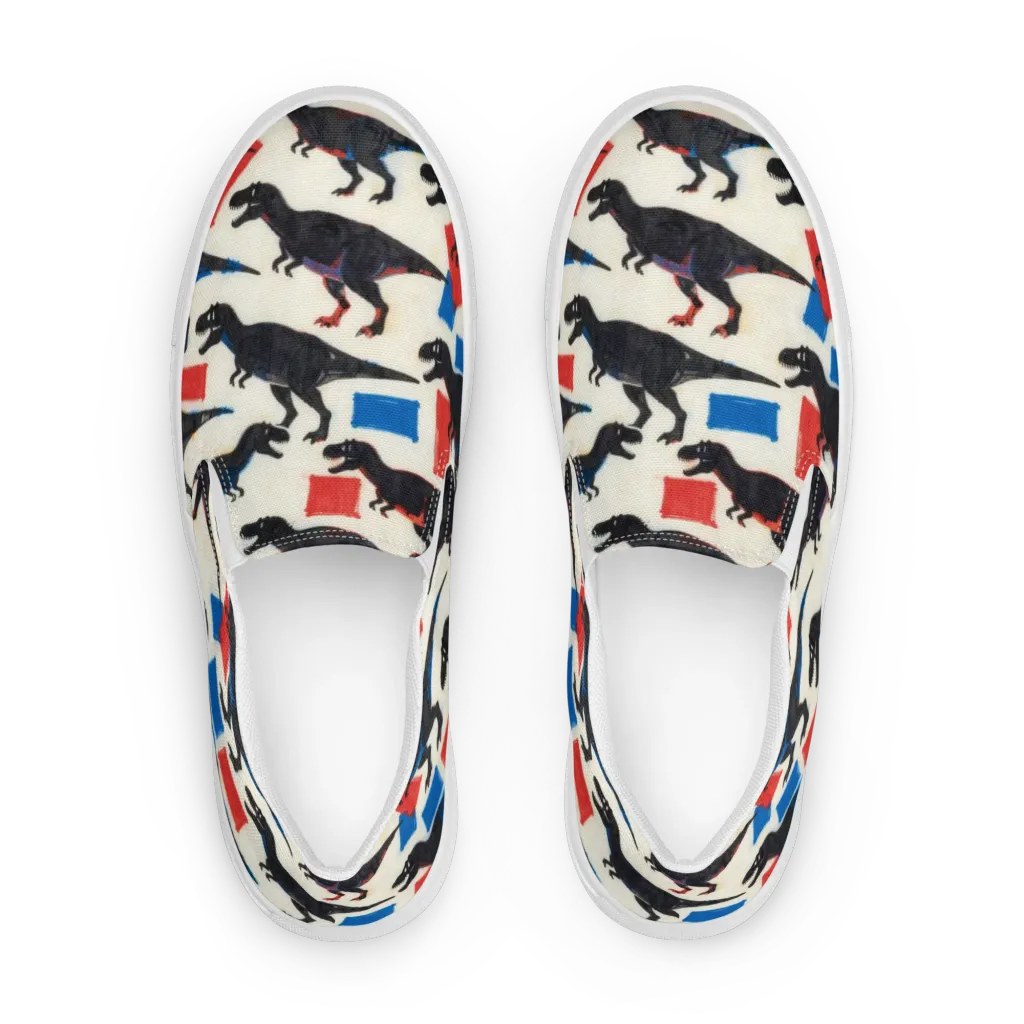 Cretaceous Blocks on Women's Slip-On Canvas Shoes — Front