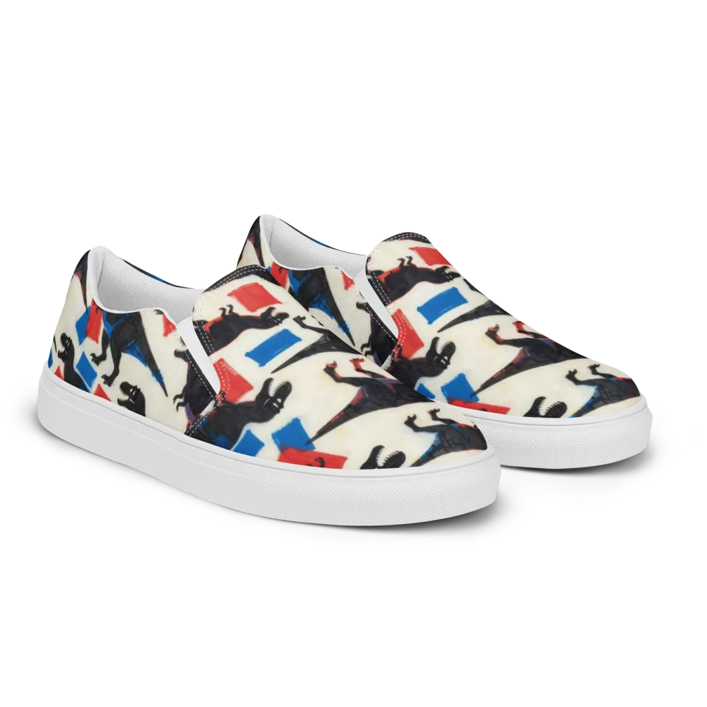 Cretaceous Blocks on Women's Slip-On Canvas Shoes — Right Front