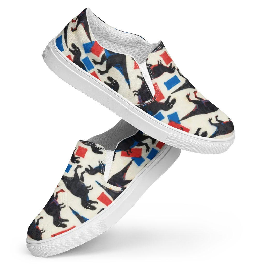 Cretaceous Blocks on Women's Slip-On Canvas Shoes — Front