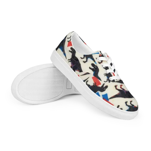 Cretaceous Blocks on a Men's Lace-Up Canvas Shoes