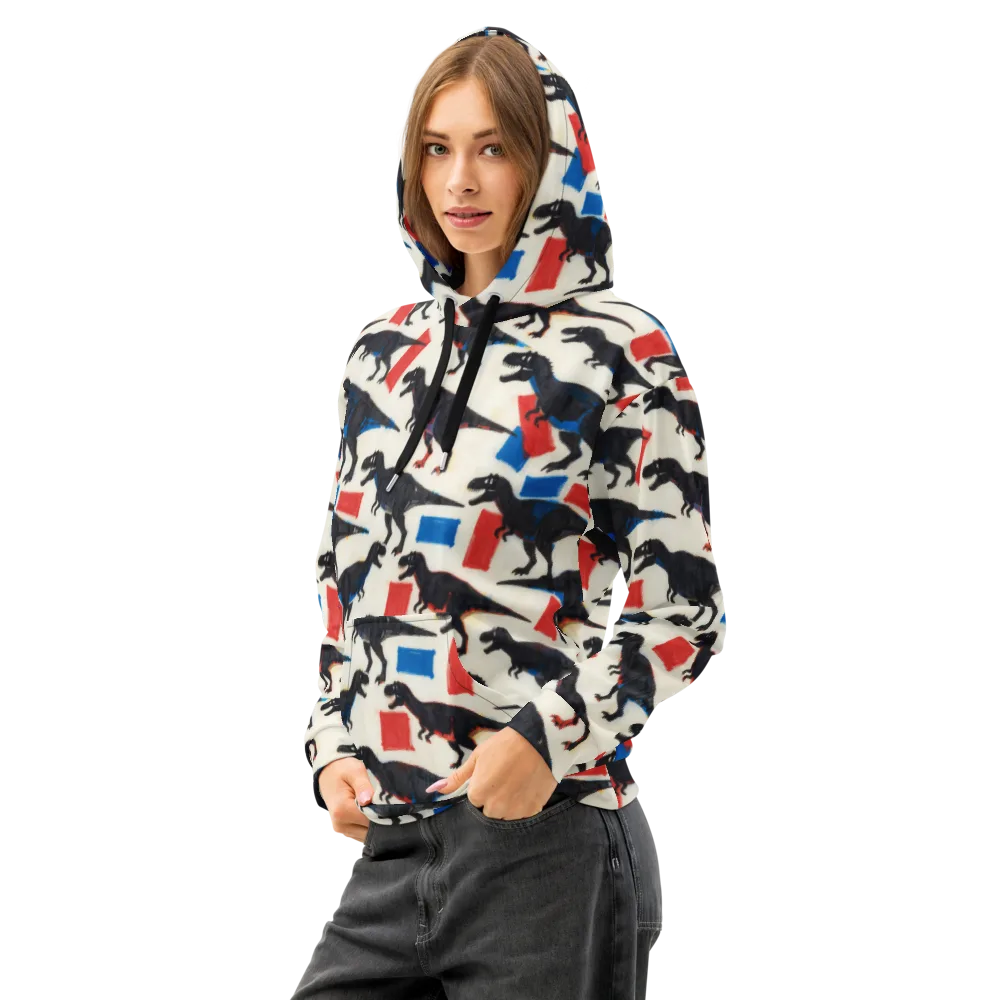 Cretaceous Blocks on Cotton Hoodie — Left Front