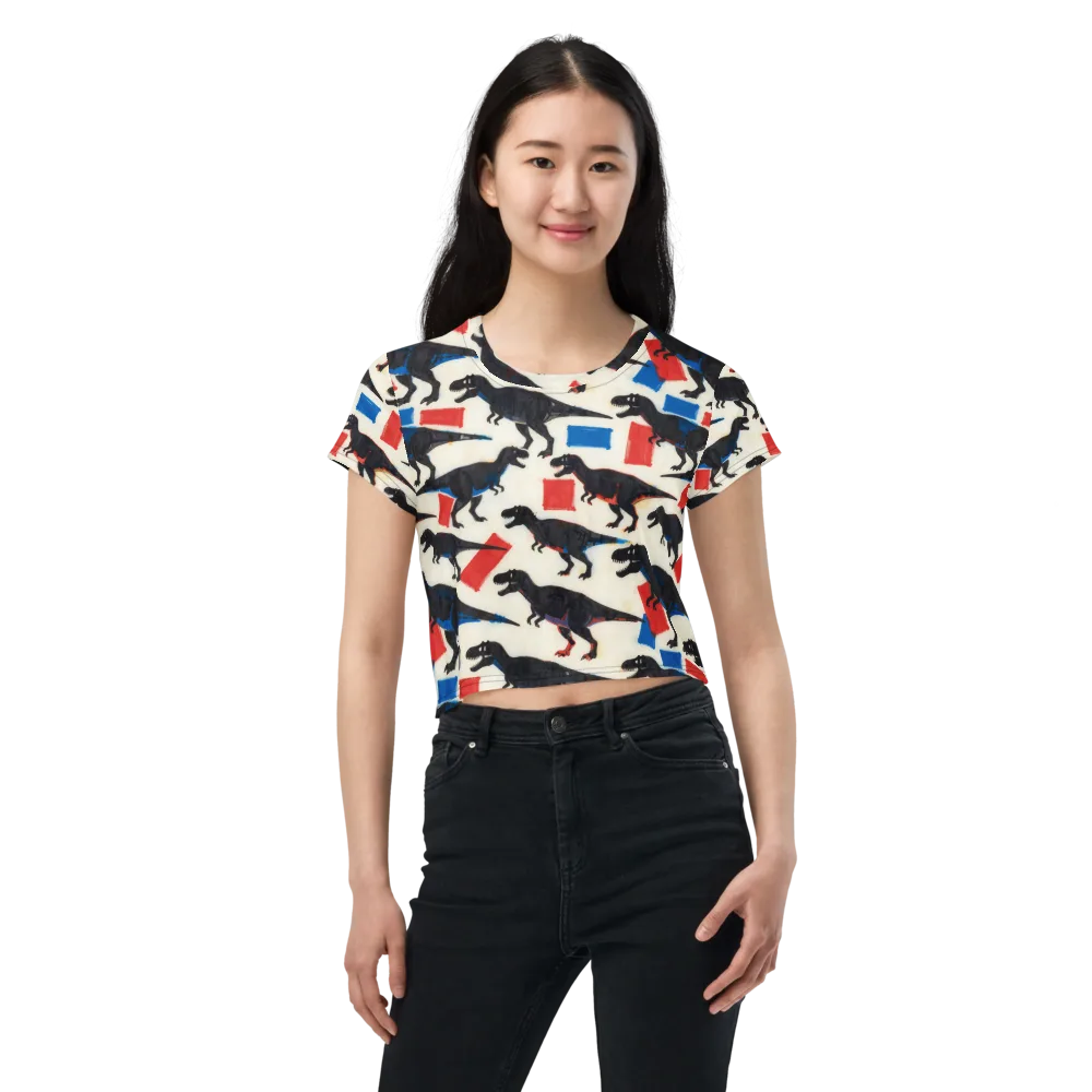 Cretaceous Blocks on Crop Tee — Front