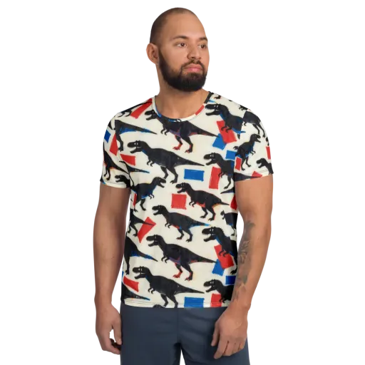 Cretaceous Blocks on a Men's Athletic T-Shirt