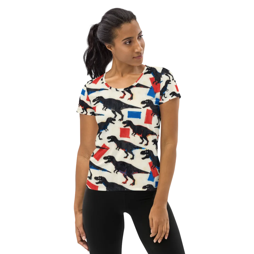 Cretaceous Blocks on Women's Athletic T-Shirt — Front