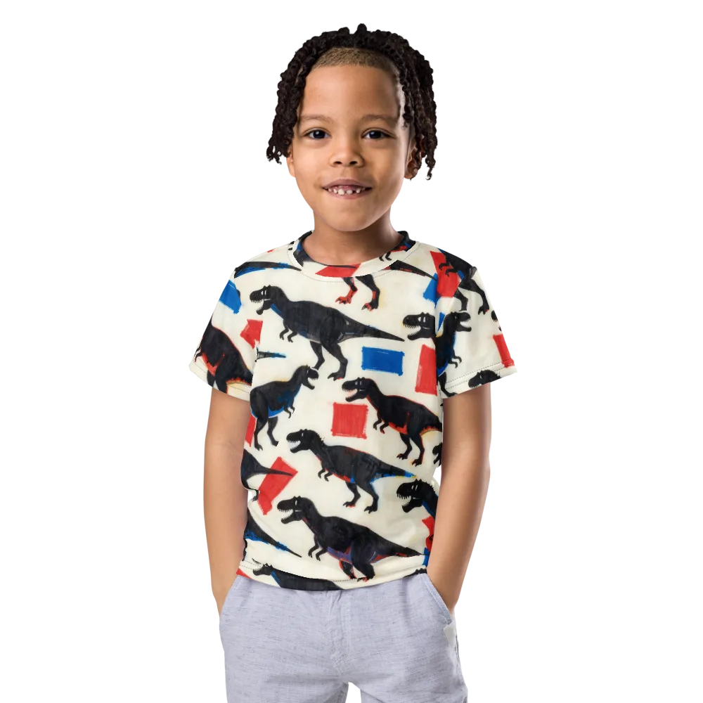 Cretaceous Blocks on Kids Crew Neck T-Shirt — Front