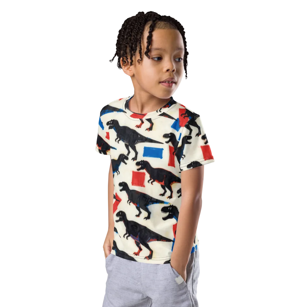 Cretaceous Blocks on Kids Crew Neck T-Shirt — Left Front
