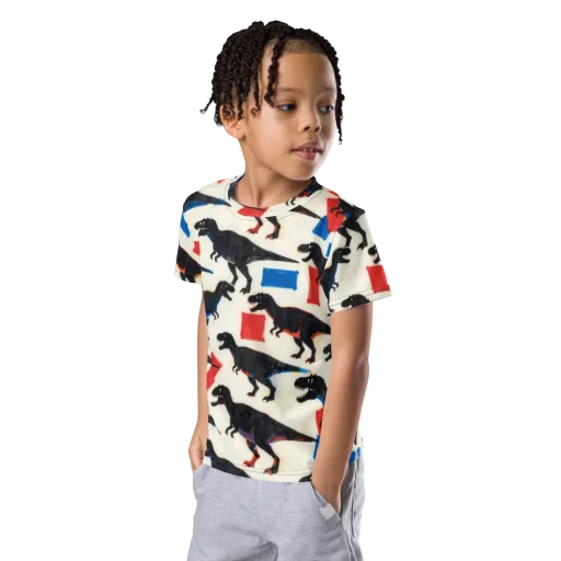 Cretaceous Blocks on a Kids Crew Neck T-Shirt