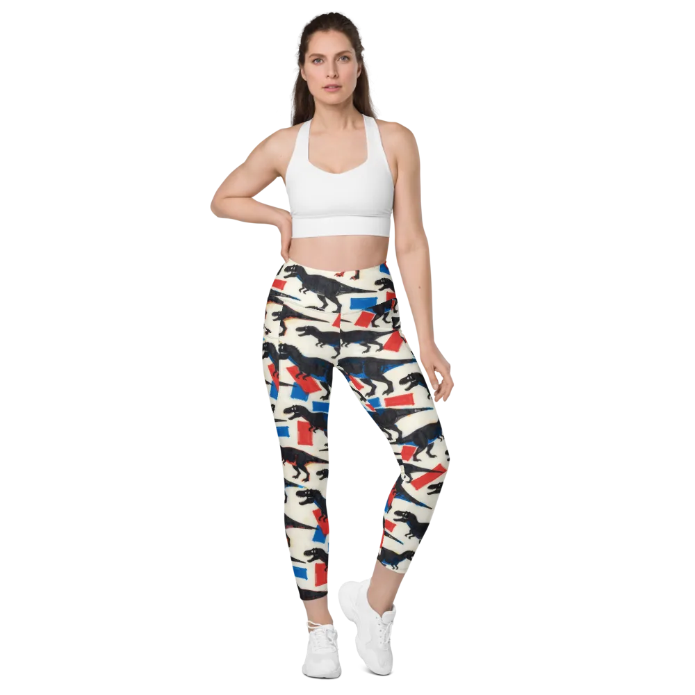 Cretaceous Blocks on Leggings with Pockets — Front