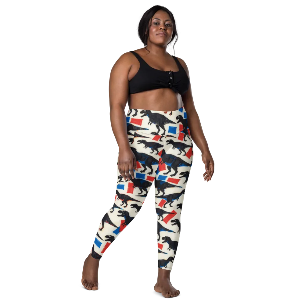 Cretaceous Blocks on Leggings with Pockets — Front