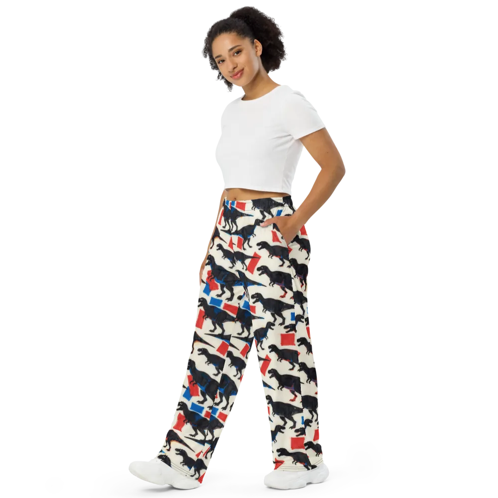 Cretaceous Blocks on Wide-Leg Pants — Left Front