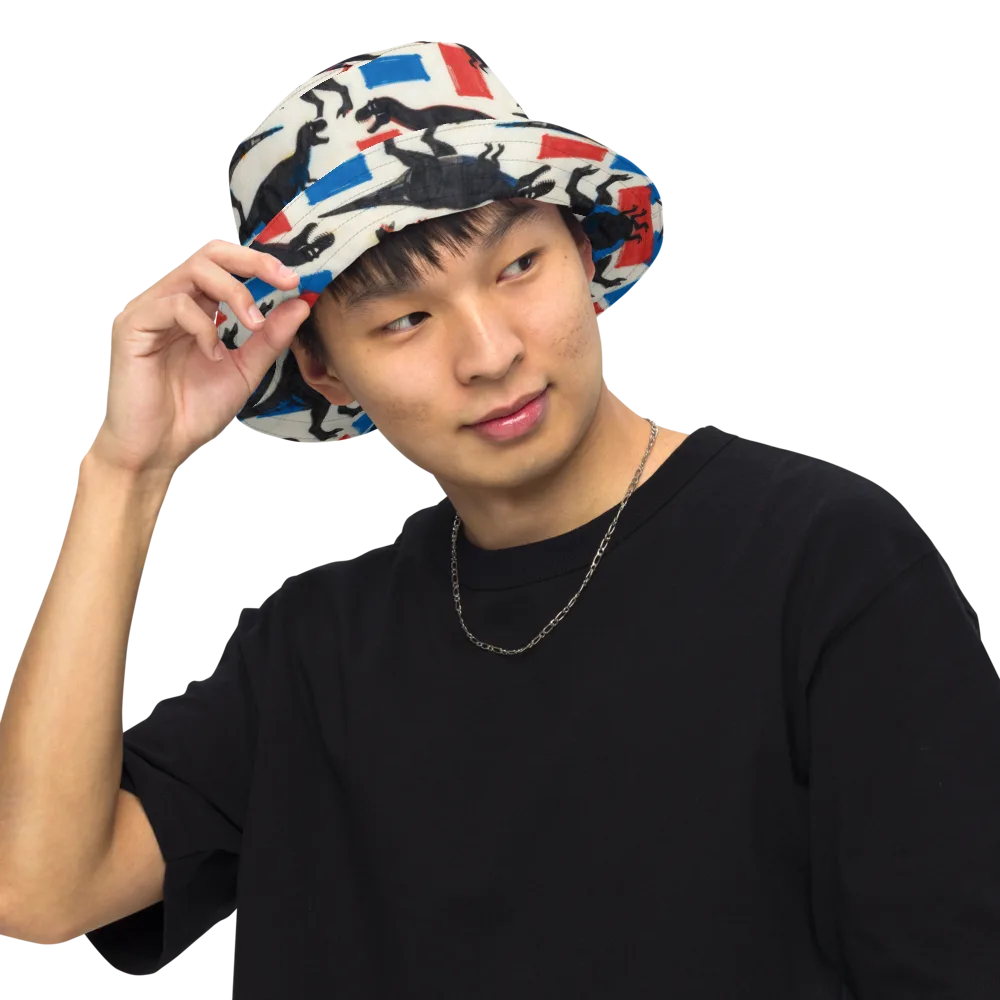 Cretaceous Blocks on Reversible Bucket Hat — Front Inside