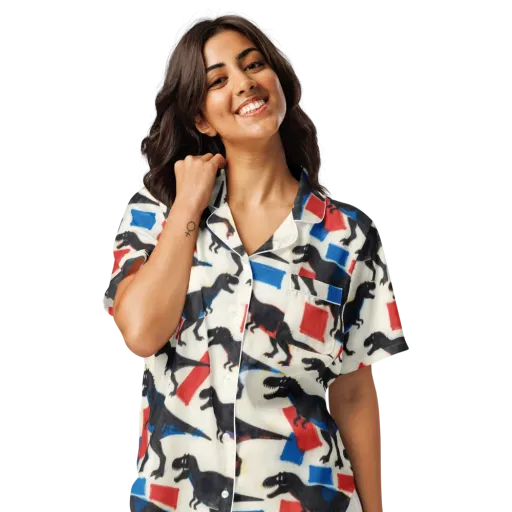 Cretaceous Blocks on a Women's Short Sleeve Pajama Top