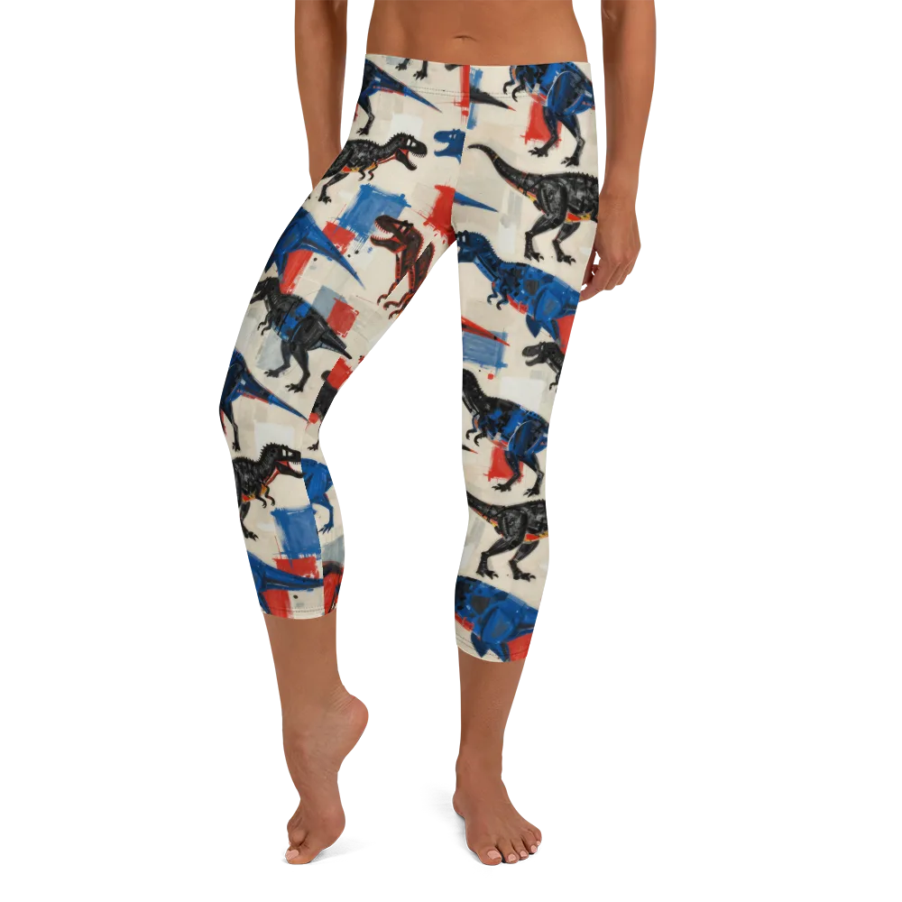 Cretaceous Colorway on Capri Leggings — Front