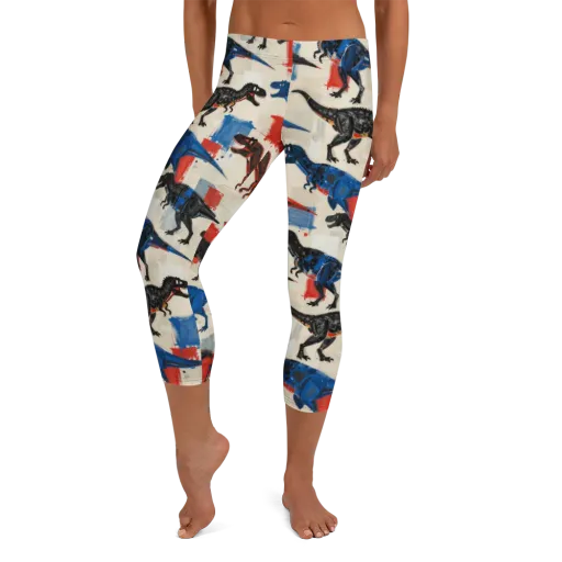 Cretaceous Colorway on a Capri Leggings