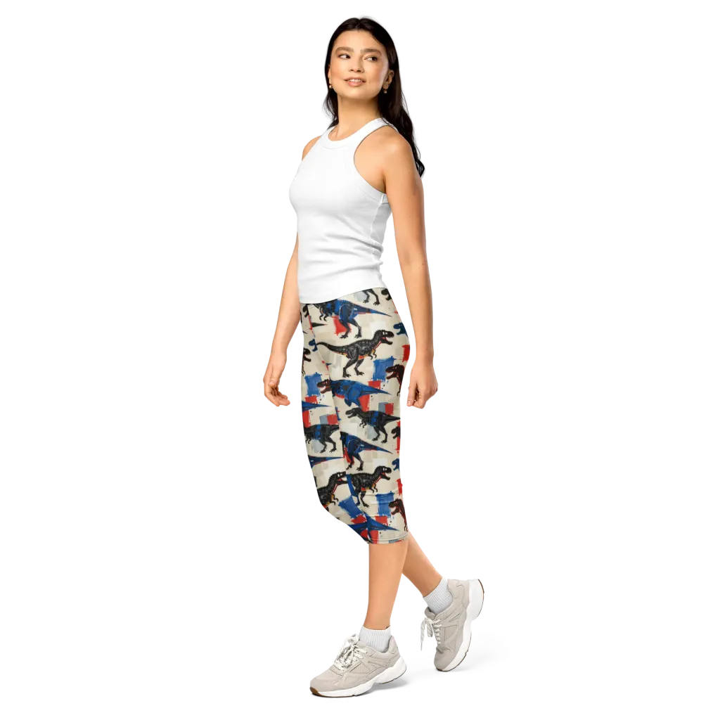 Cretaceous Colorway on Capri Leggings — Left Front