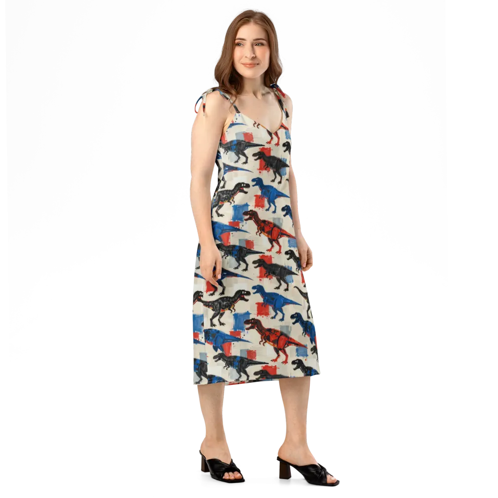 Cretaceous Colorway on Slip Dress — Right Front