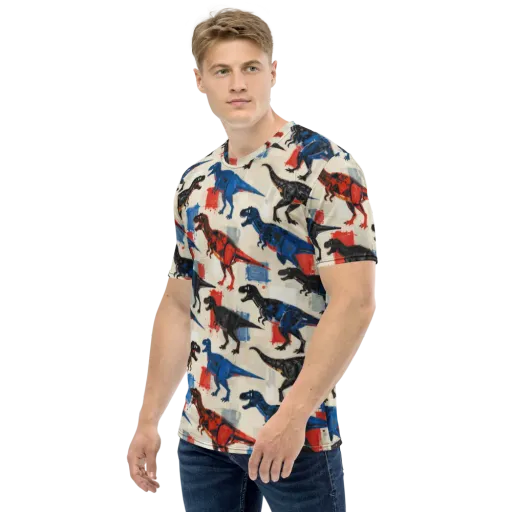 Cretaceous Colorway on a Men's Crew Neck T-Shirt