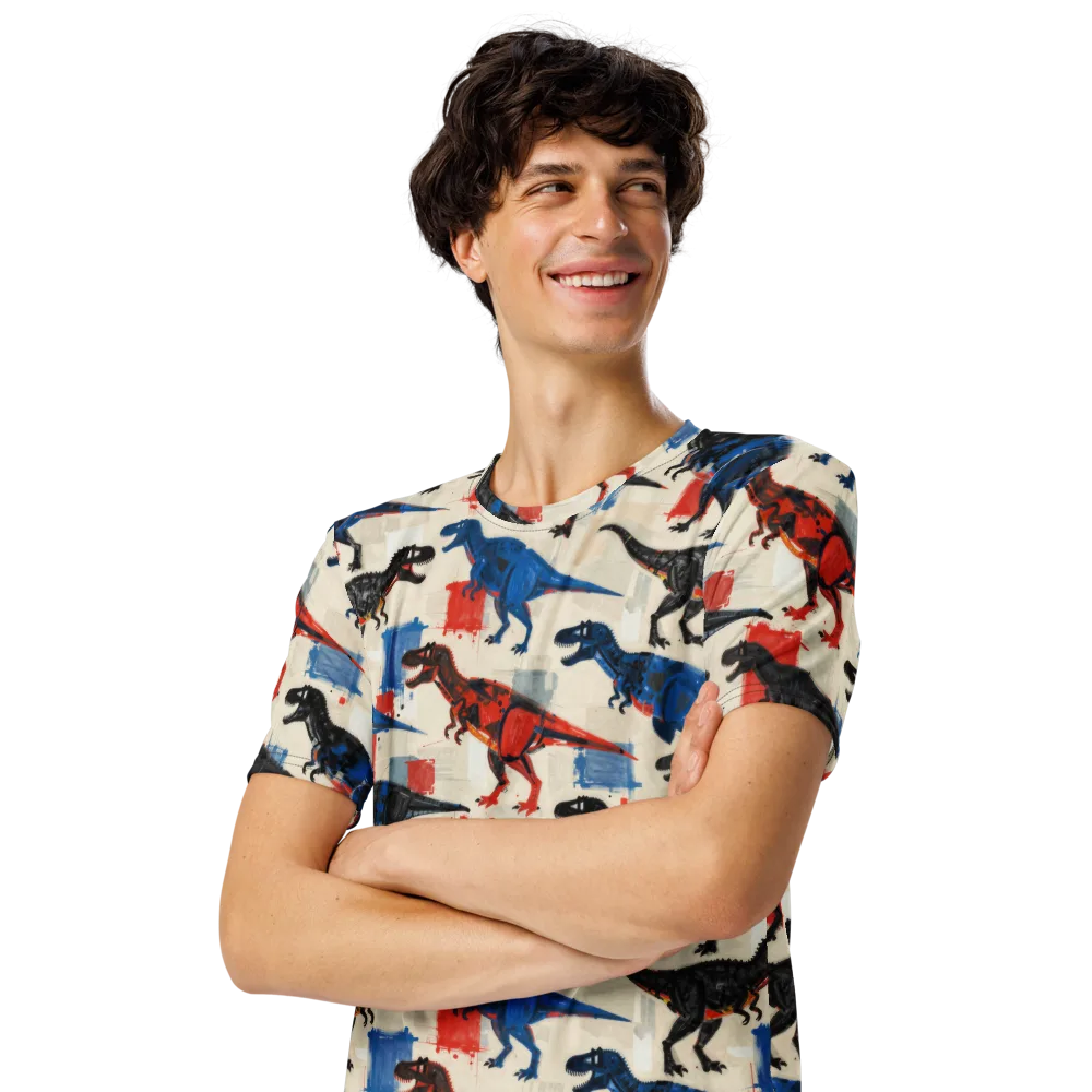 Cretaceous Colorway on Men's Crew Neck T-Shirt — Left Front