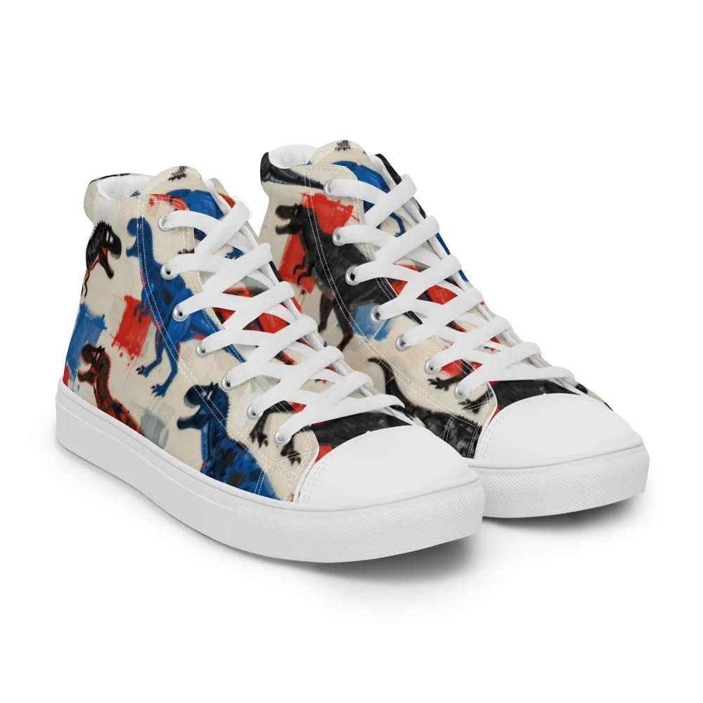 Cretaceous Colorway on Men's High Top Canvas Shoes — Right Front