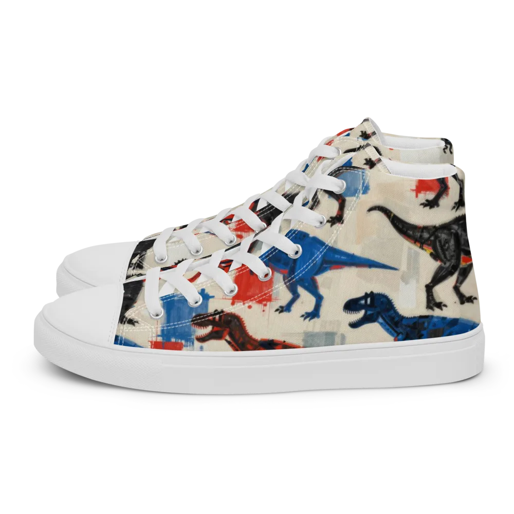Cretaceous Colorway on Men's High Top Canvas Shoes — Left