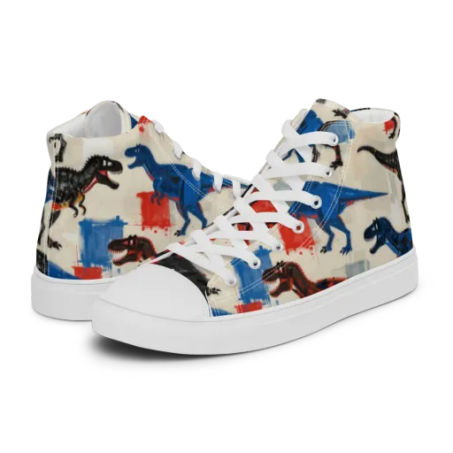 Cretaceous Colorway on a Men's High Top Canvas Shoes