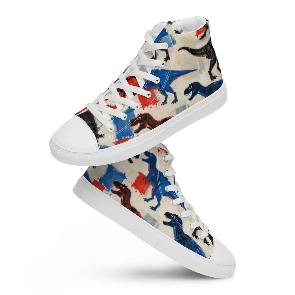 Cretaceous Colorway on Men's High Top Canvas Shoes — Front
