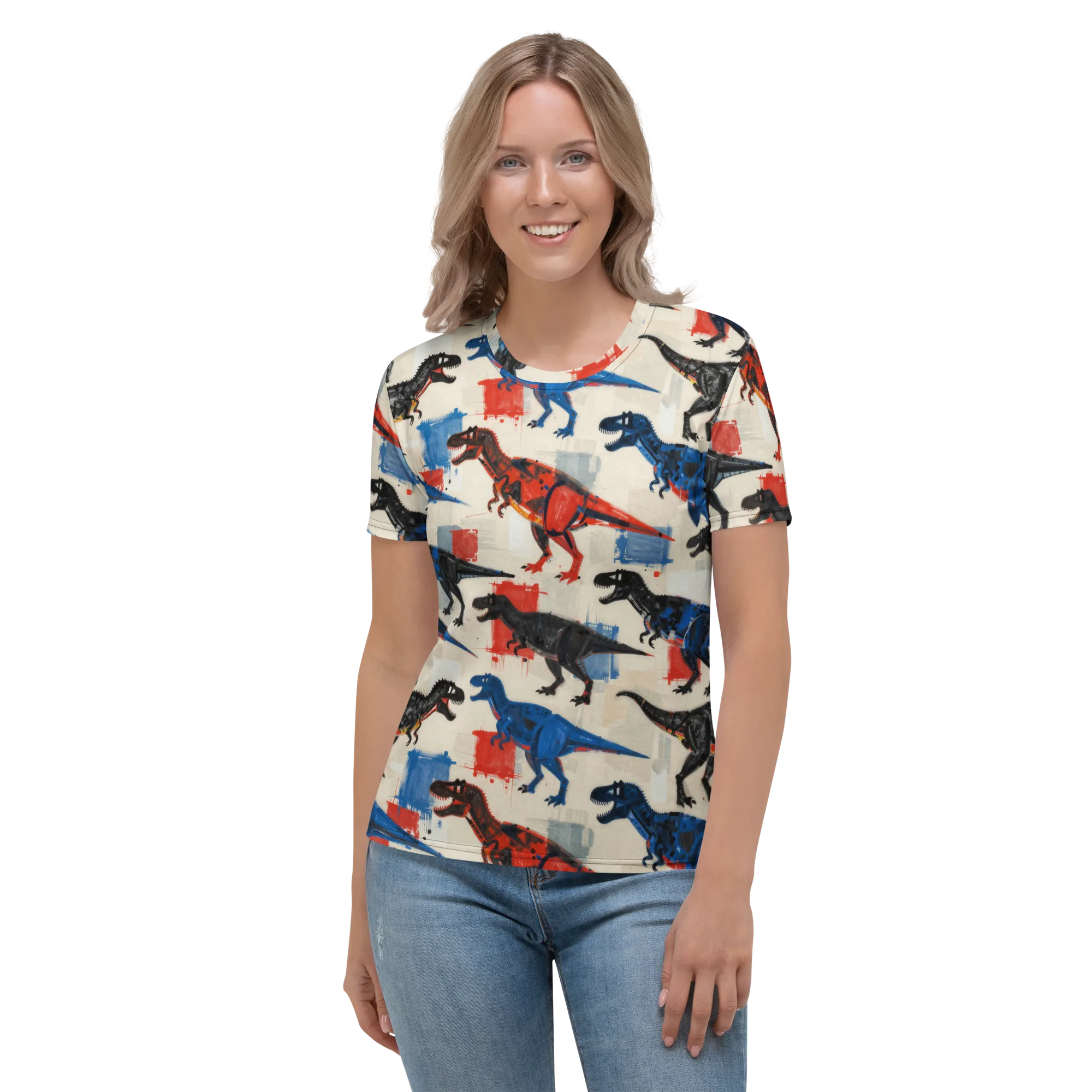 Cretaceous Colorway on Women's Crew Neck T-Shirt — Front