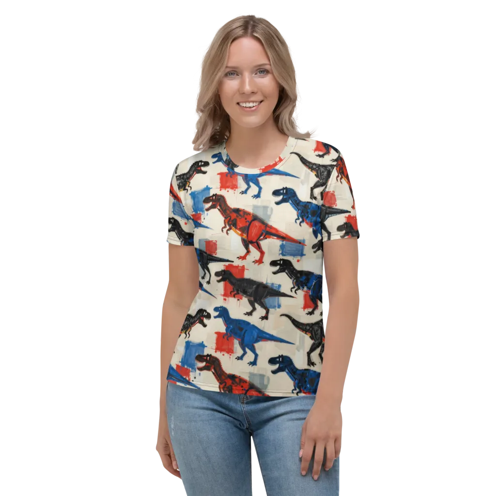Cretaceous Colorway on Women's Crew Neck T-Shirt — Front