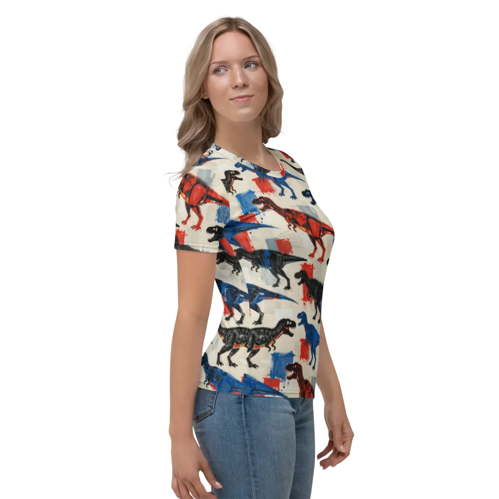 Cretaceous Colorway on Women's Crew Neck T-Shirt — Right