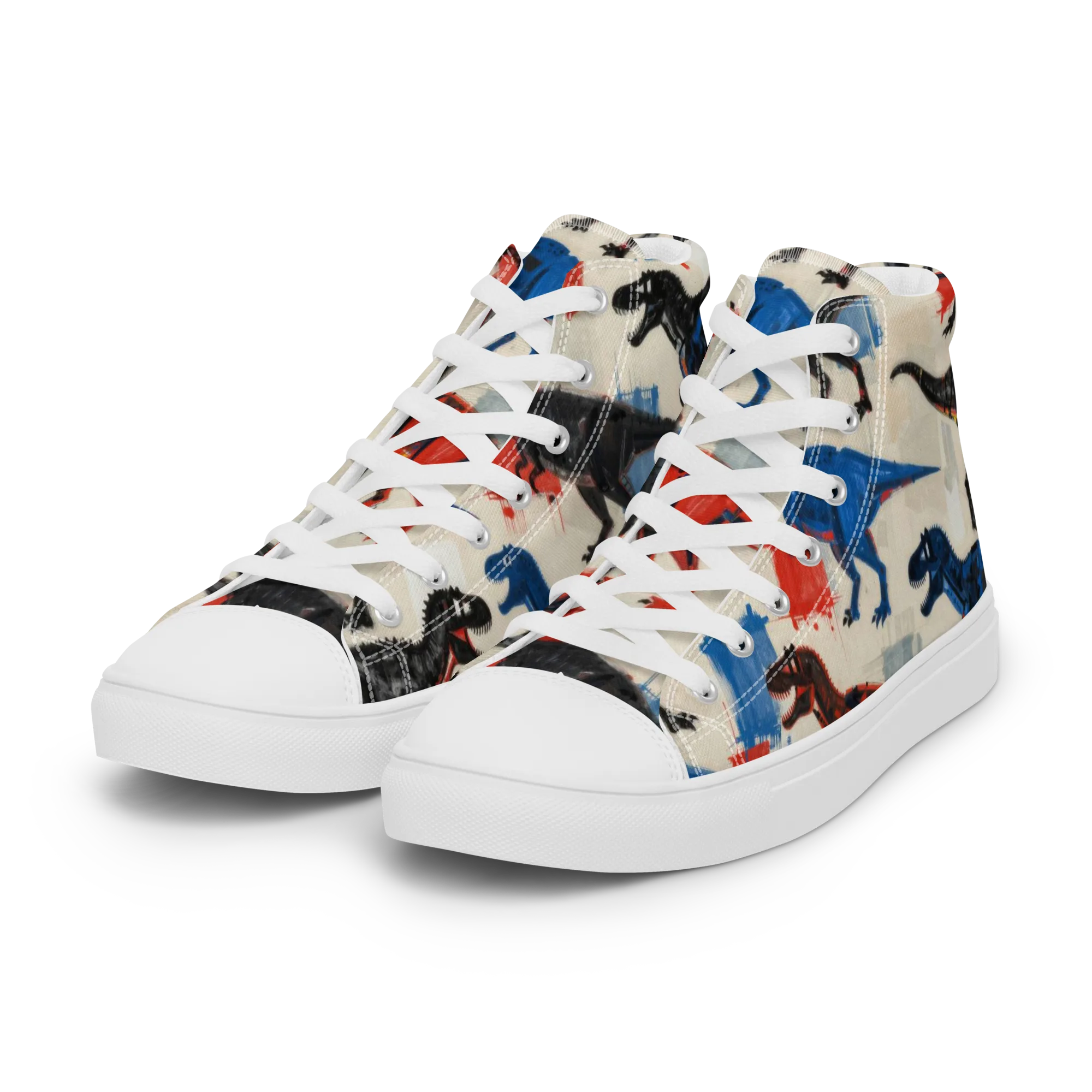 Cretaceous Colorway on Women's High Top Canvas Shoes — Left Front