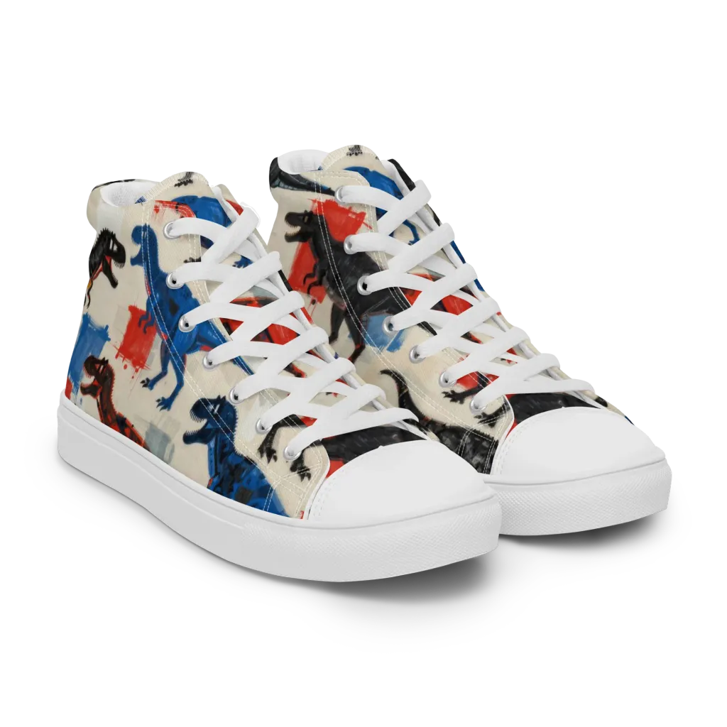 Cretaceous Colorway on Women's High Top Canvas Shoes — Right Front