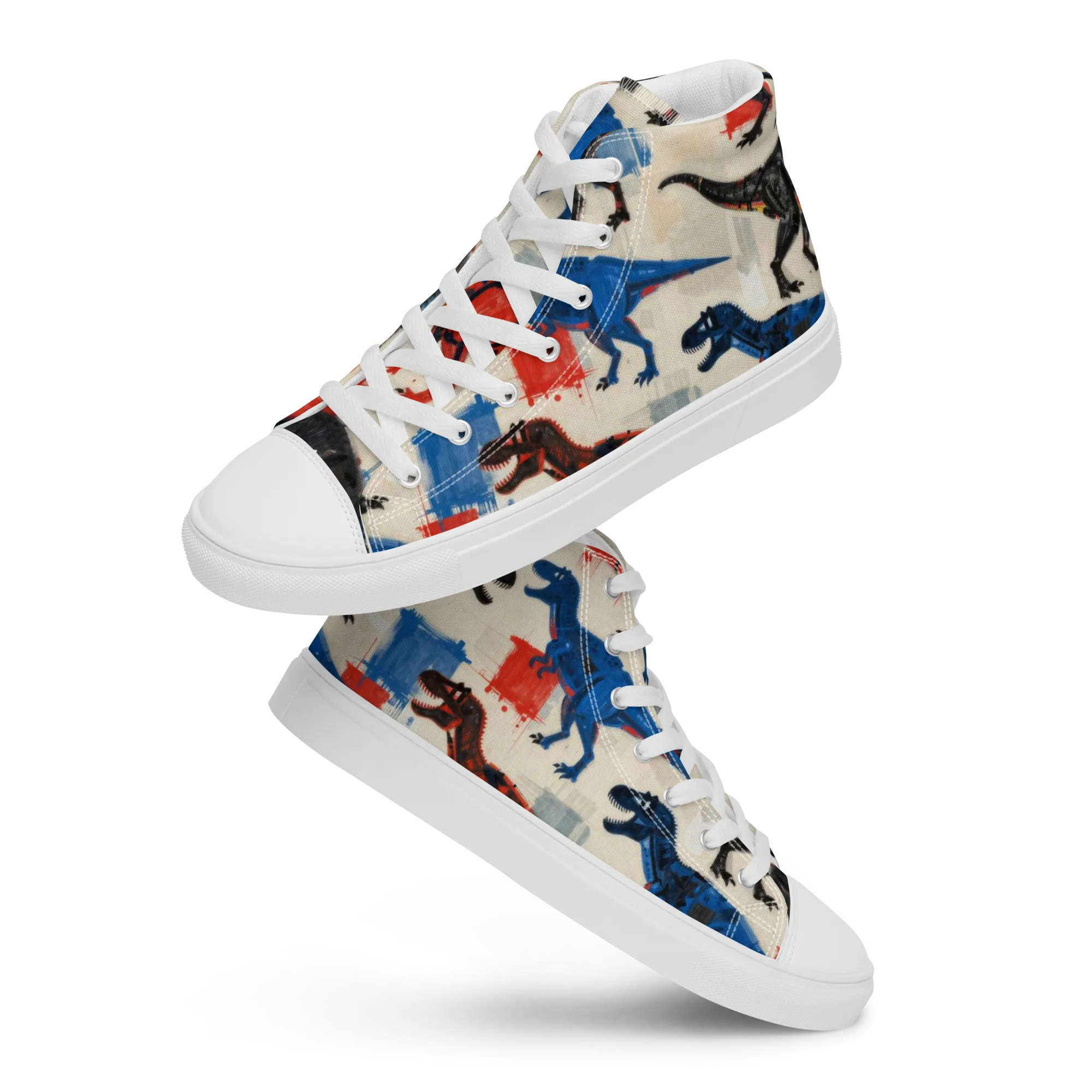 Cretaceous Colorway on Women's High Top Canvas Shoes — Front