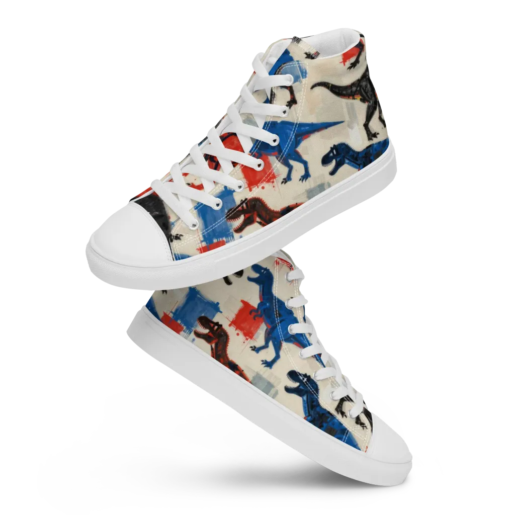 Cretaceous Colorway on Women's High Top Canvas Shoes — Front