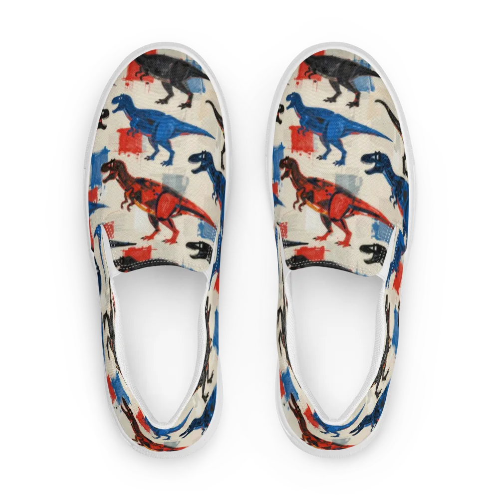 Cretaceous Colorway on Men's Slip-On Canvas Shoes — Front