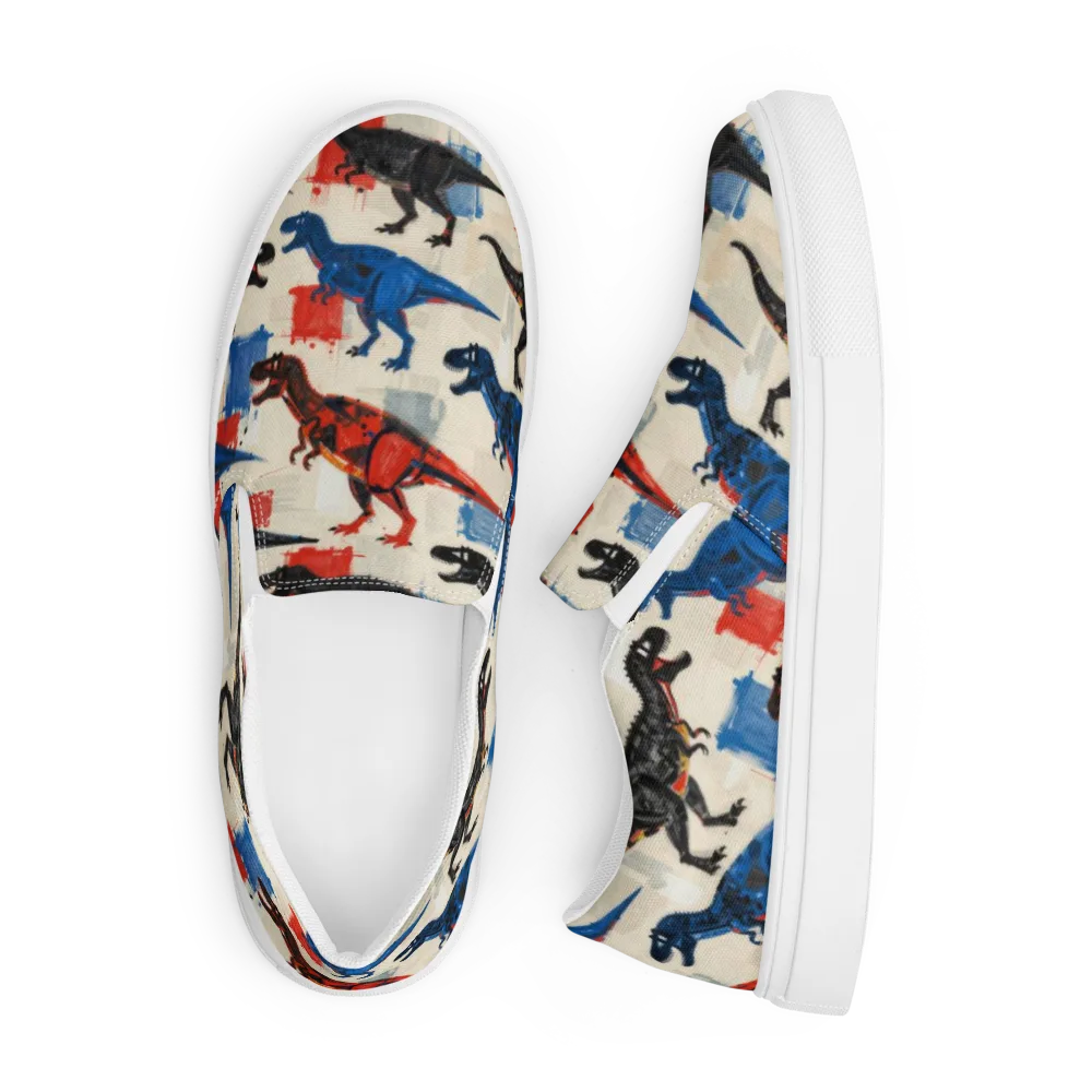 Cretaceous Colorway on Men's Slip-On Canvas Shoes — Front