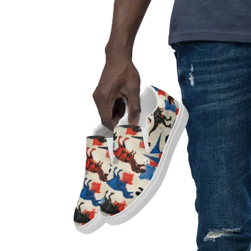 Cretaceous Colorway on a Men's Slip-On Canvas Shoes