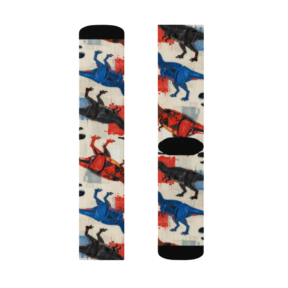 Cretaceous Colorway on Socks — Left Sock