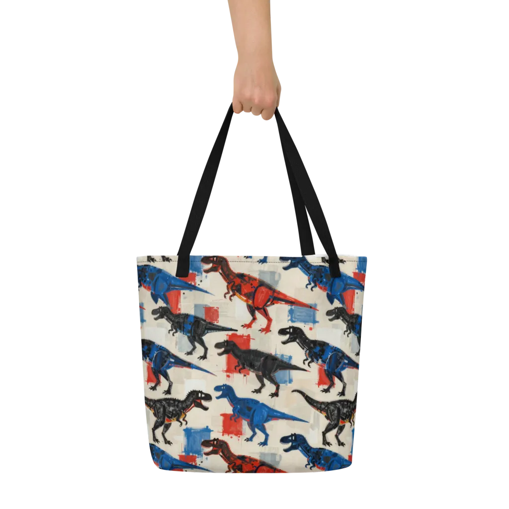 Cretaceous Colorway on Large Tote Bag W/ Pocket — Front