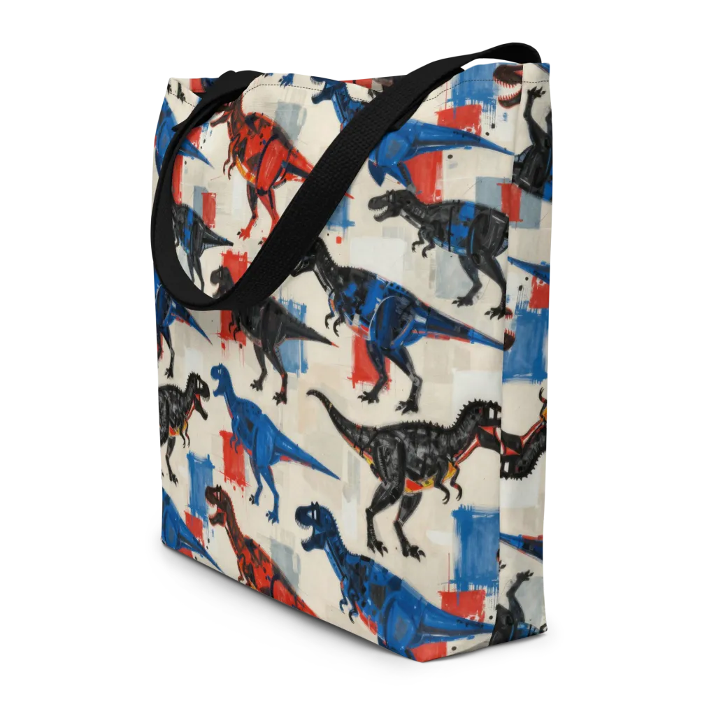 Cretaceous Colorway on Large Tote Bag W/ Pocket — Front