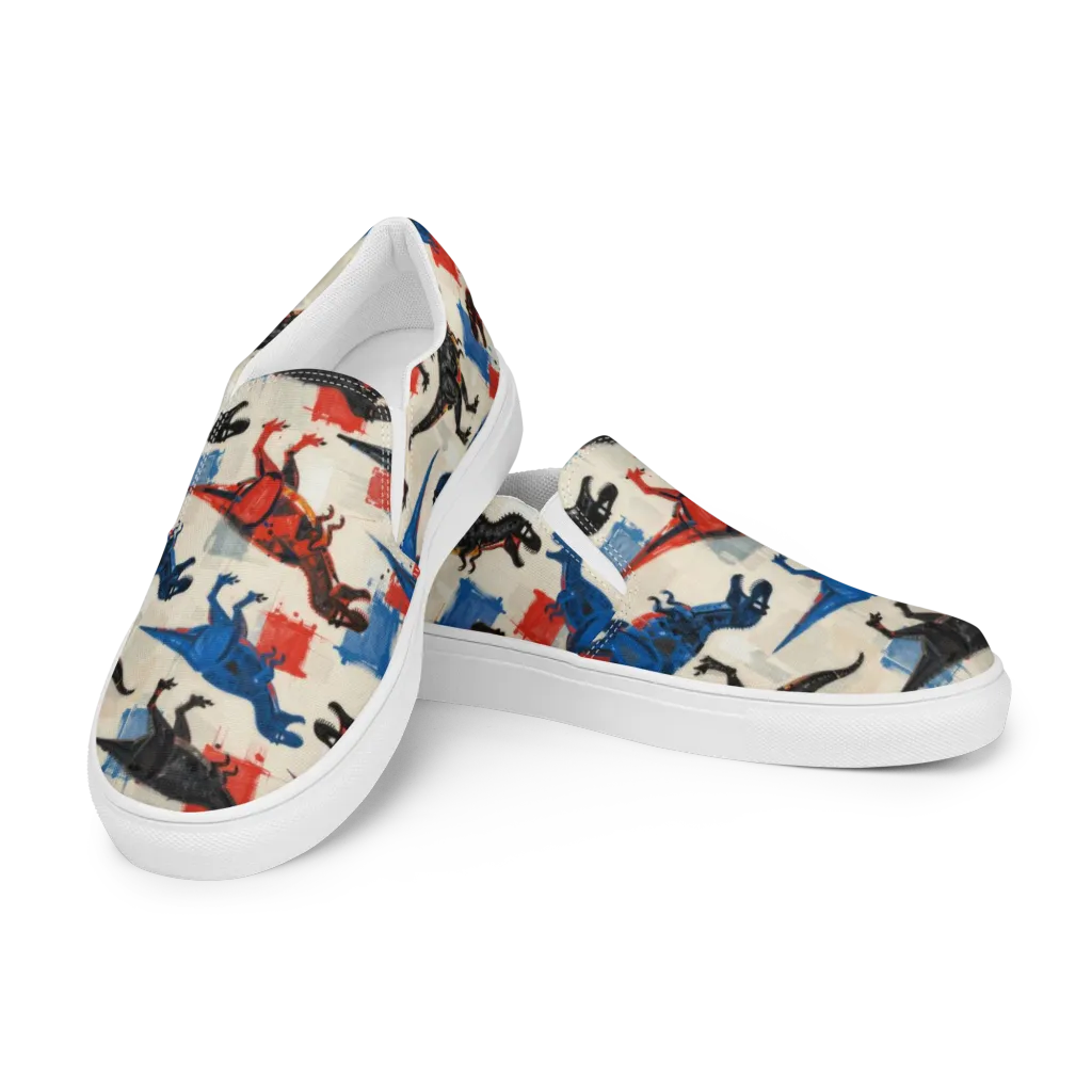 Cretaceous Colorway on Women's Slip-On Canvas Shoes — Left Front